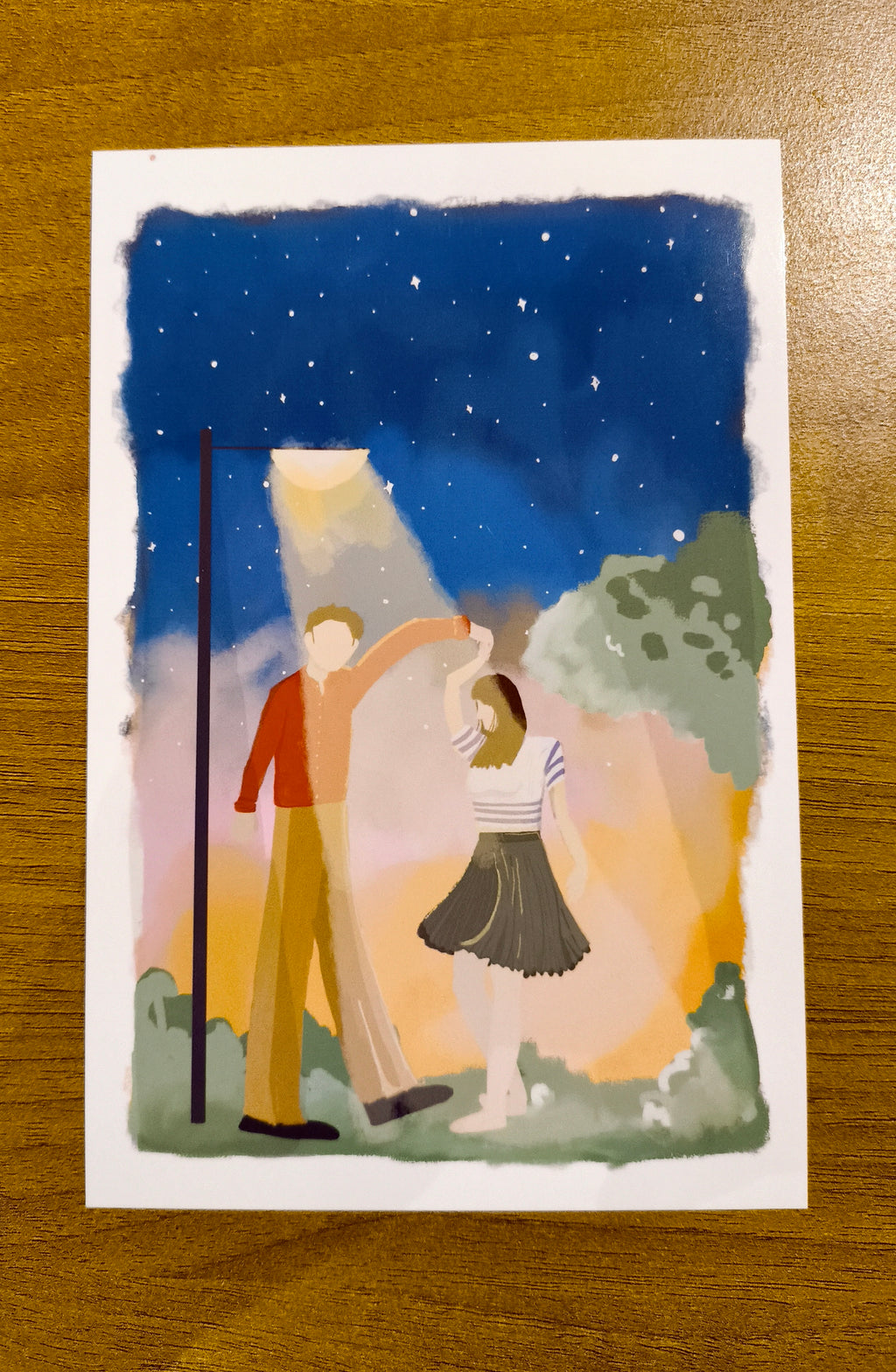 Streetlight Dance – 4×6 Art Print