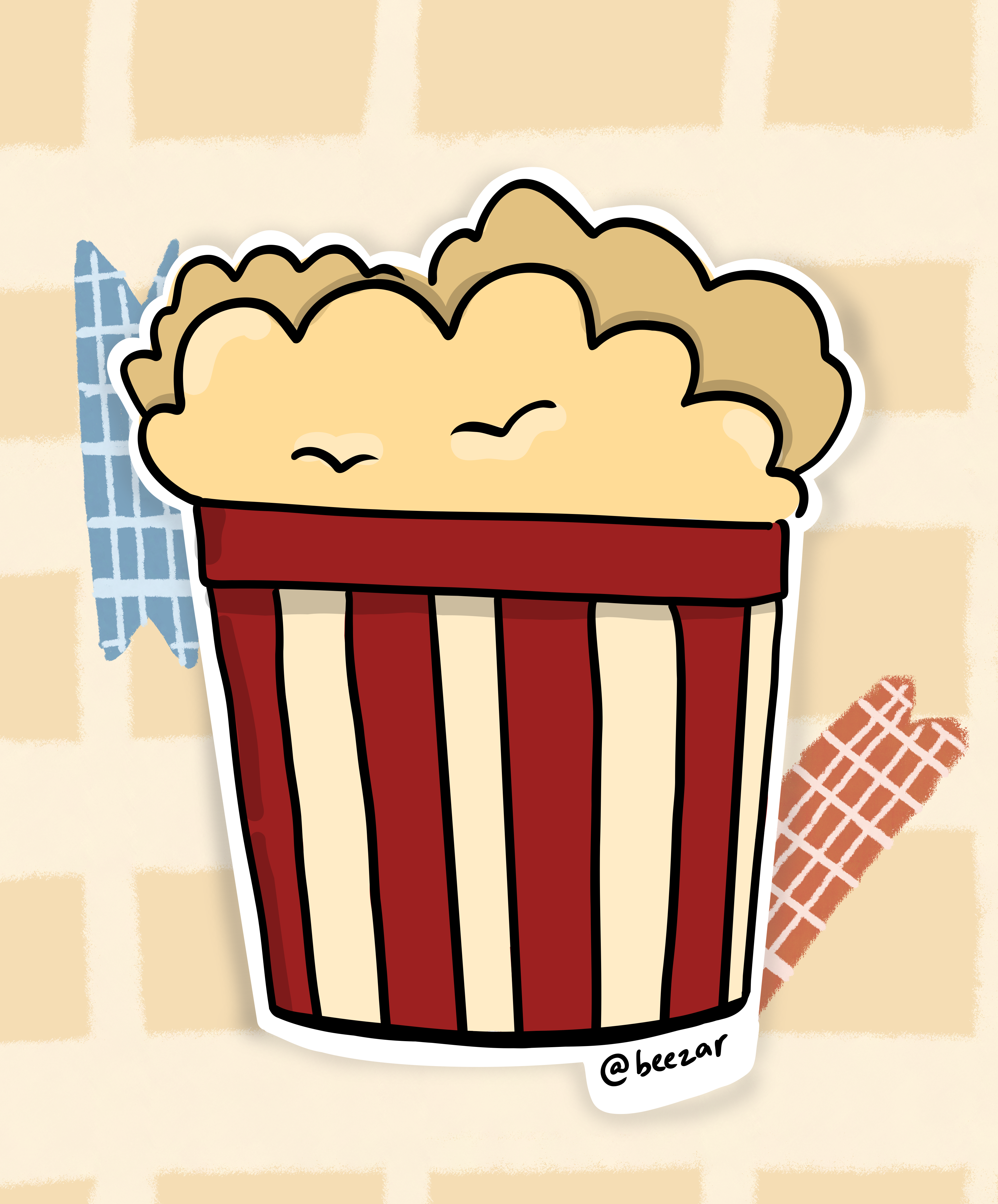 Popcorn – Laminated Sticker