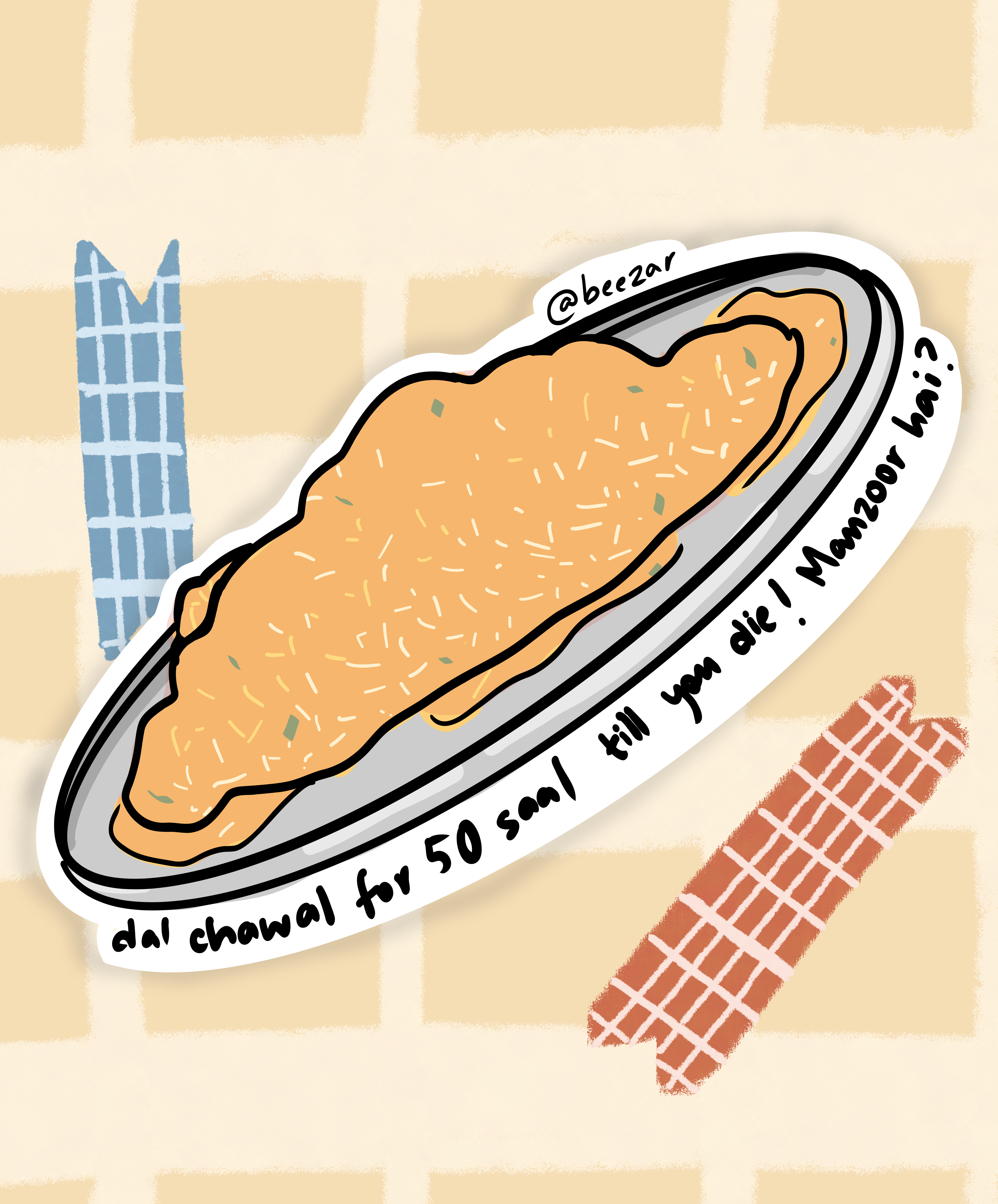 Dal Chawal – Laminated Sticker